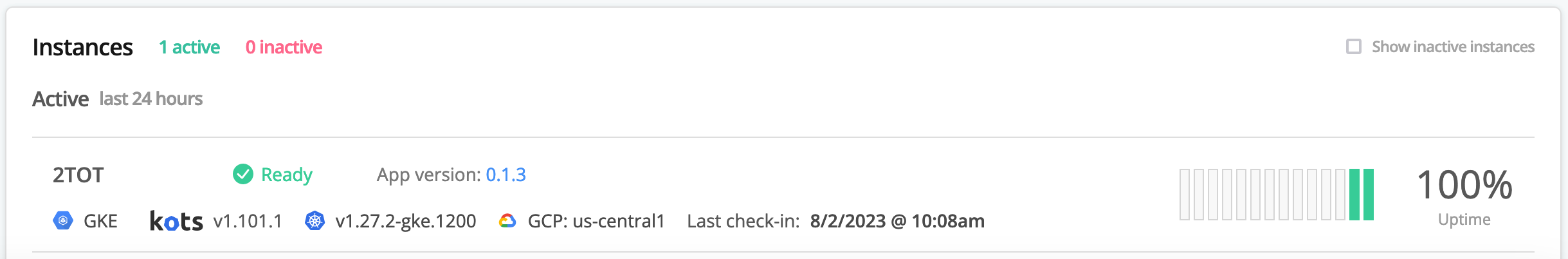 Customer instance reporting
